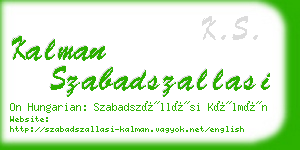 kalman szabadszallasi business card